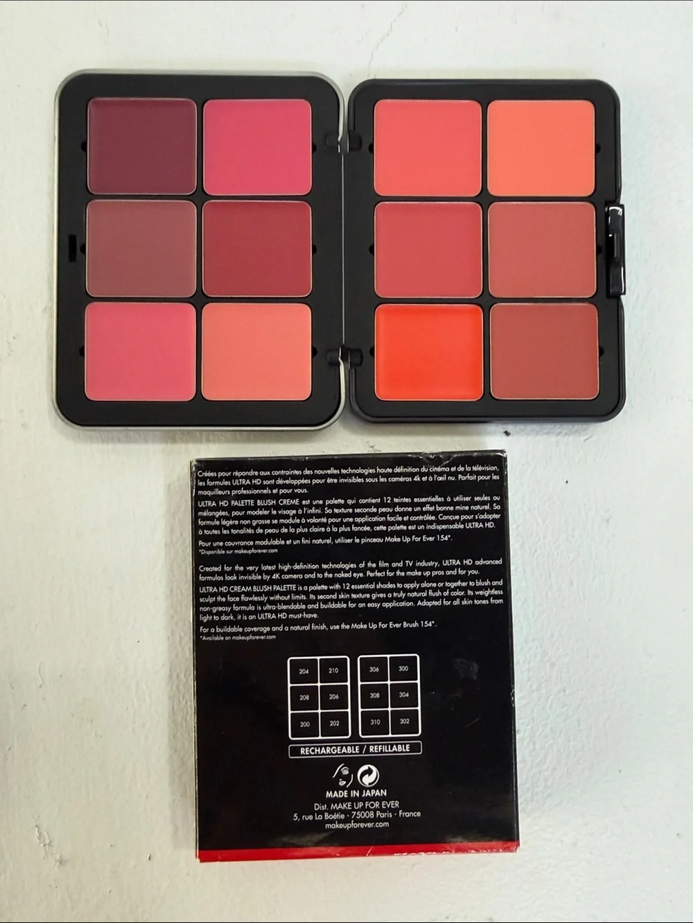 Makeup Forever Ultra HD Cream Blush Palette - Mixed Pinks & Raspberry retail $89